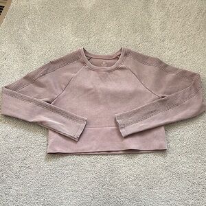 Pink Long Sleeve Cropped Sweater